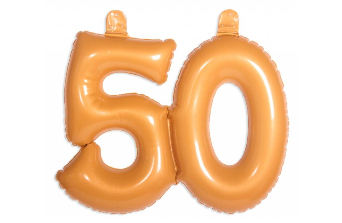 Opblaascijfer 50 Goud - per stuk