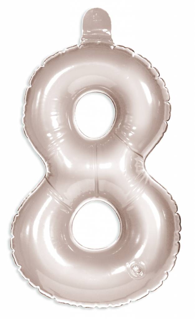 Opblaascijfer 8 Zilver - 36cm