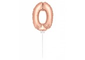 Cijfer Ballon Rosé Goud 0 - 36cm
