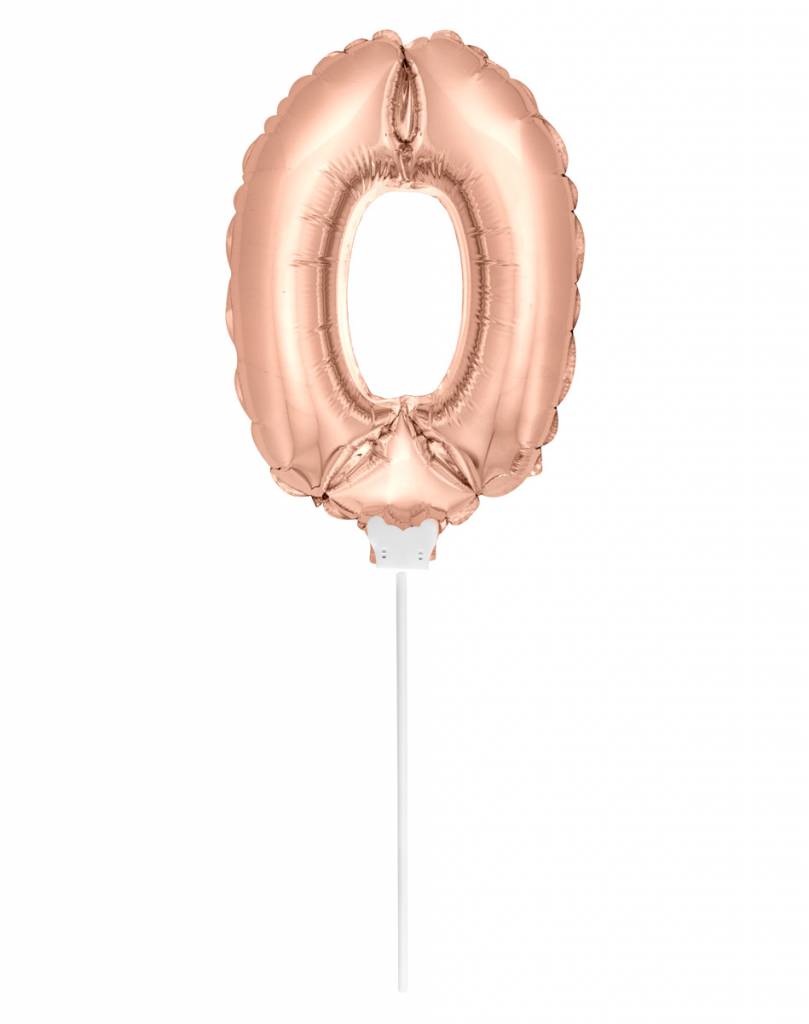 Cijfer Ballon Rosé Goud 0 - 36cm