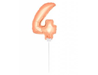 Cijfer Ballon Rosé Goud 4 - 36cm