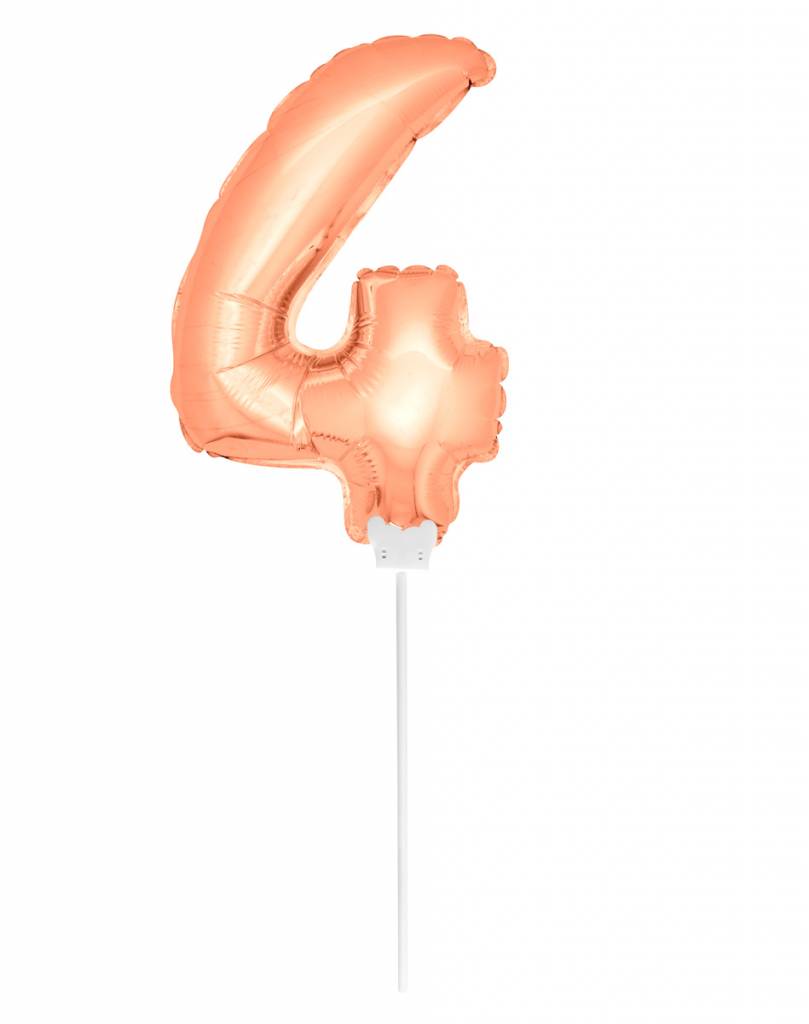 Cijfer Ballon Rosé Goud 4 - 36cm