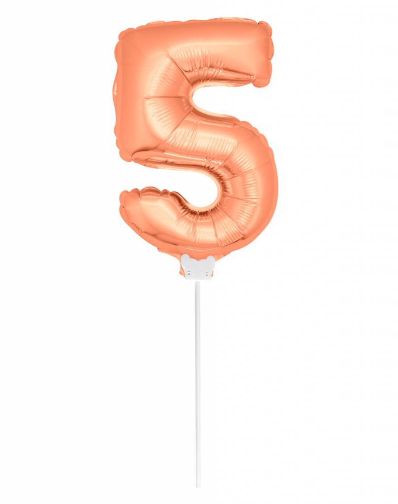 Cijfer Ballon Rosé Goud 5 - 36cm
