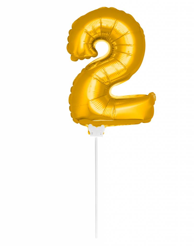 Cijfer Ballon Goud 2 - 36cm