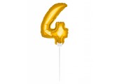 Cijfer Ballon Goud 4 - 36cm