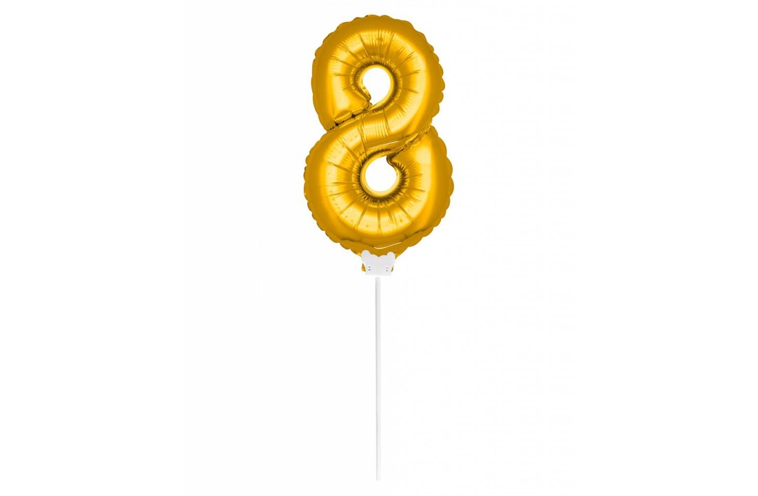 Cijfer Ballon Goud 8 - 36cm