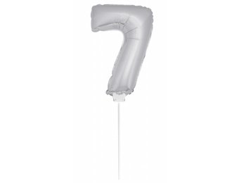 Cijfer Ballon Zilver 7 - 36cm