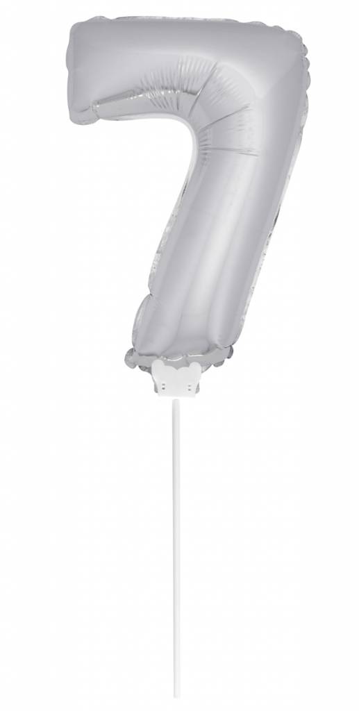 Cijfer Ballon Zilver 7 - 36cm