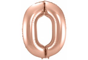 Cijfer Ballon Rosé Goud 0 - 86cm