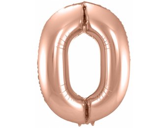 Cijfer Ballon Rosé Goud 0 - 86cm