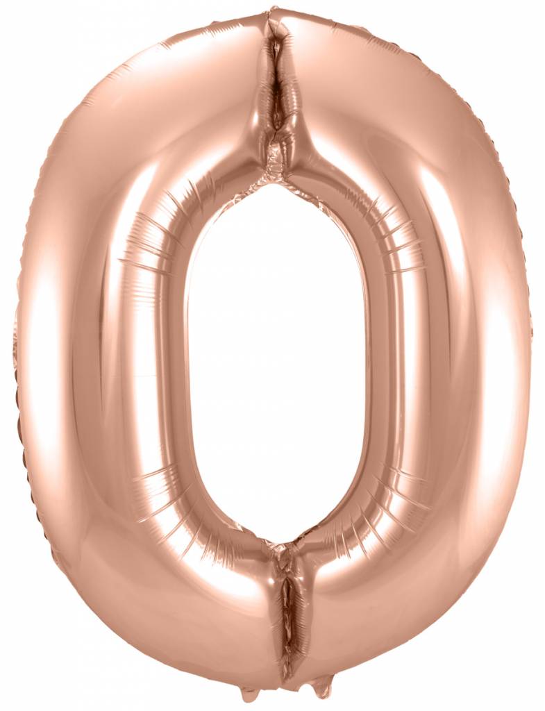Cijfer Ballon Rosé Goud 0 - 86cm