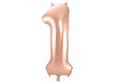 Cijfer Ballon Rosé Goud 1 - 86cm