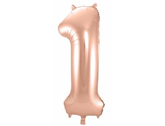 Cijfer Ballon Rosé Goud 1 - 86cm