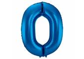 Cijfer Ballon Blauw 0 - 86cm