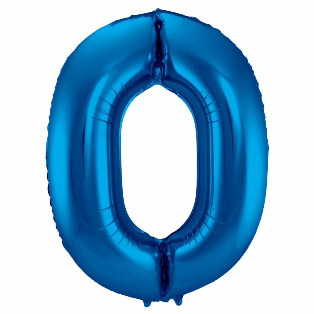 Cijfer Ballon Blauw 0 - 86cm