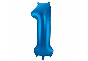 Cijfer Ballon Blauw 1 - 86cm