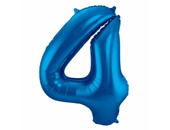 Cijfer Ballon Blauw 4 - 86cm