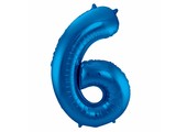 Cijfer Ballon Blauw 6 - 86cm