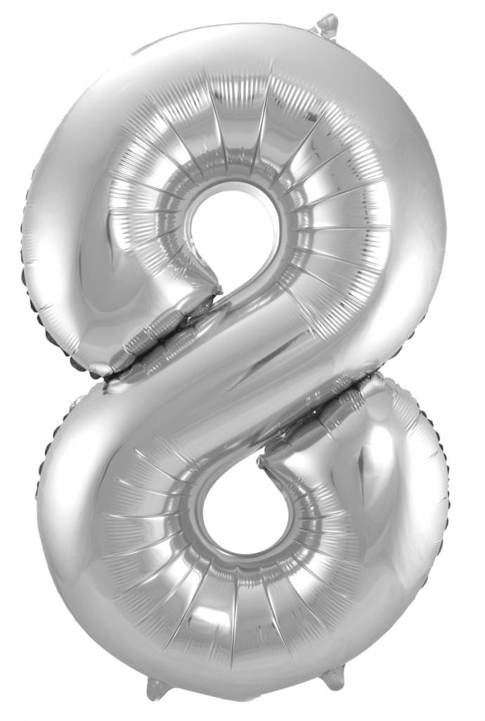Goedkope Cijfer Ballon Zilver 8 Kopen - & Versiering Feestartikelen