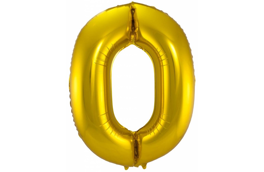 Cijfer Ballon Goud 0 - 86cm