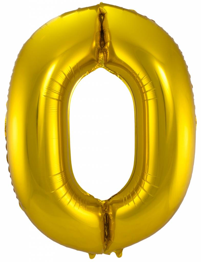 Cijfer Ballon Goud 0 - 86cm