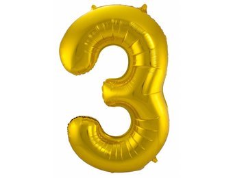 Cijfer Ballon Goud 3 - 86cm