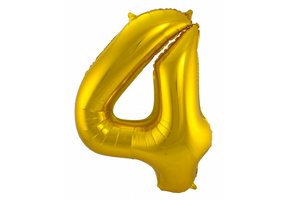 Cijfer Ballon Goud 4 - 86cm
