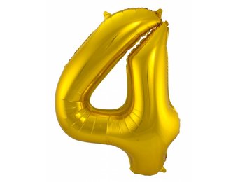 Cijfer Ballon Goud 4 - 86cm