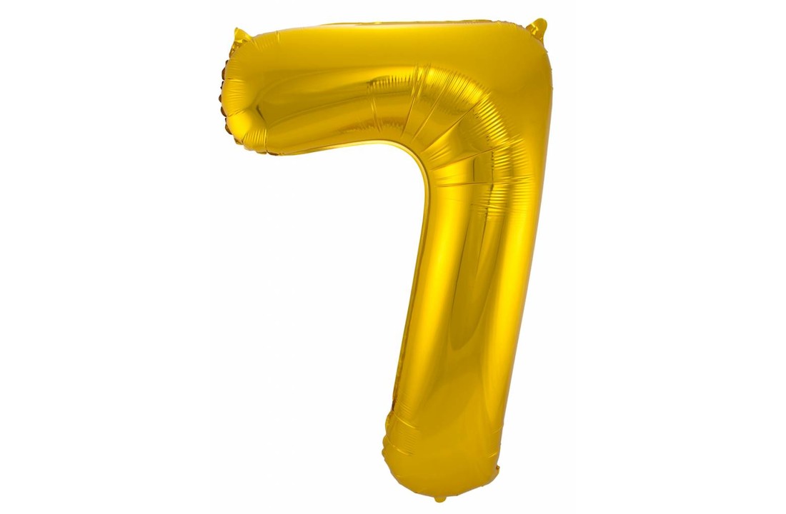 Cijfer Ballon Goud 7 - 86cm
