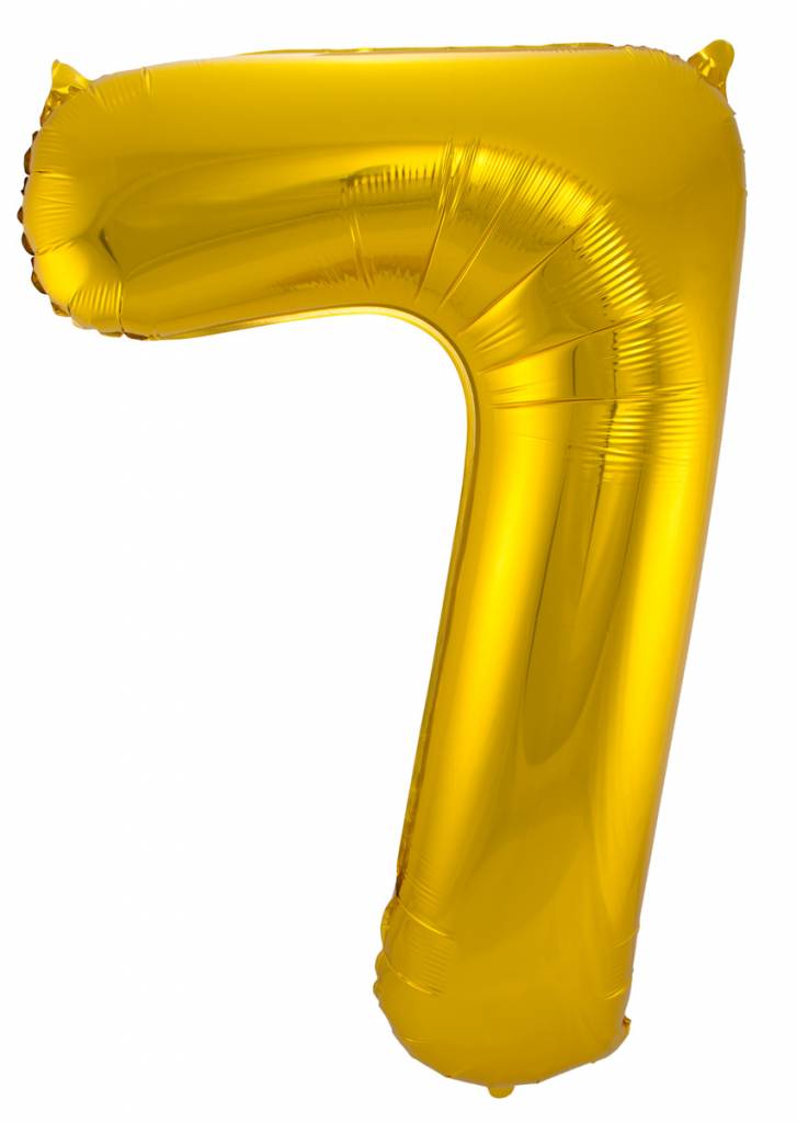 Cijfer Ballon Goud 7 - 86cm