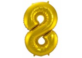 Cijfer Ballon Goud 8 - 86cm
