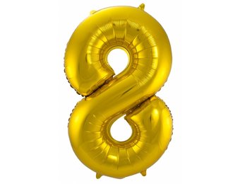 Cijfer Ballon Goud 8 - 86cm