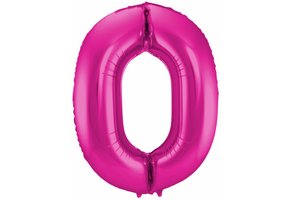 Cijfer Ballon Paars 0 - 86cm
