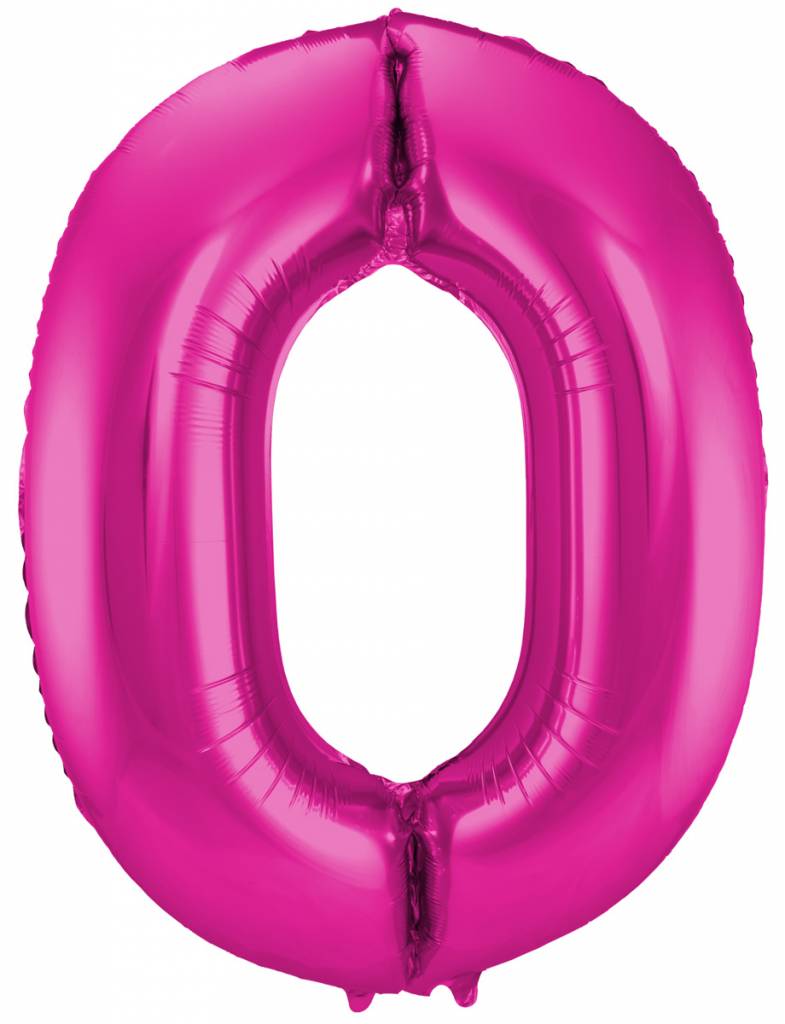 Cijfer Ballon Paars 0 - 86cm