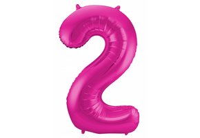 Cijfer Ballon Paars 2 - 86cm