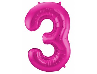 Cijfer Ballon Paars 3 - 86cm