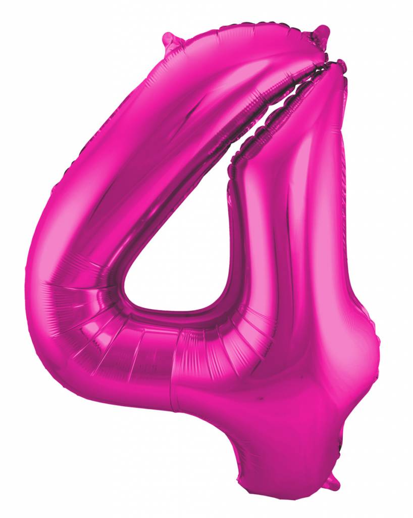 Cijfer Ballon Paars 4 - 86cm