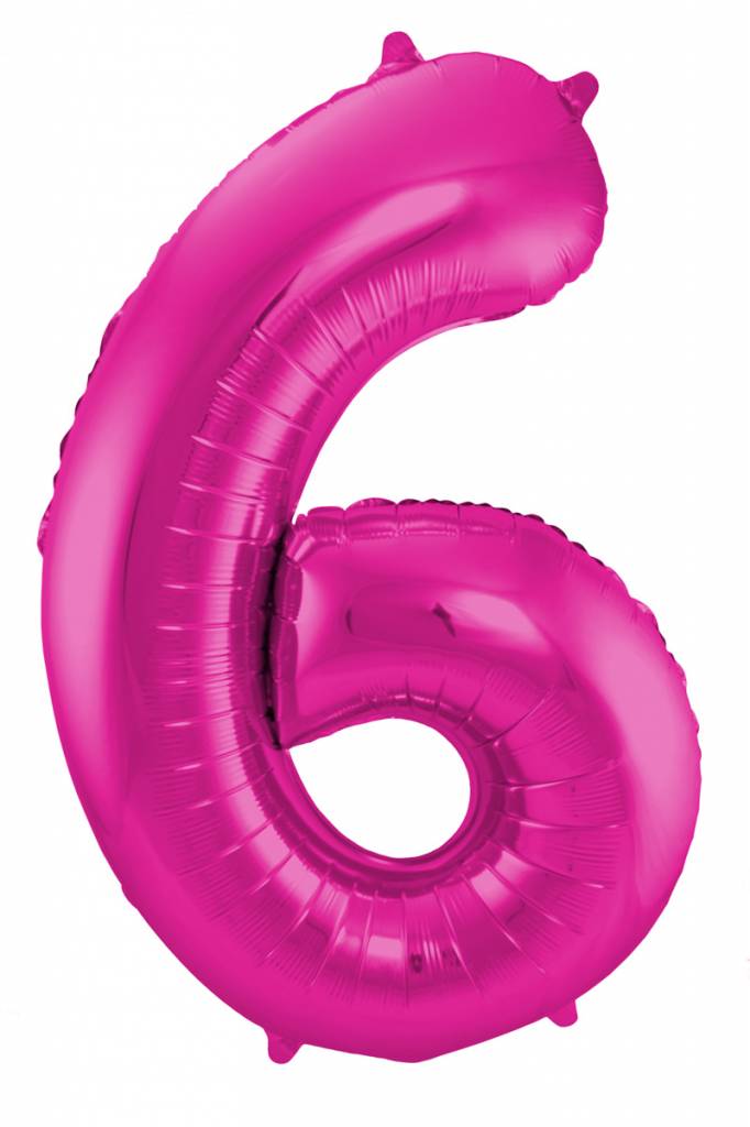 Cijfer Ballon Paars 6 - 86cm