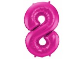 Cijfer Ballon Paars 8 - 86cm