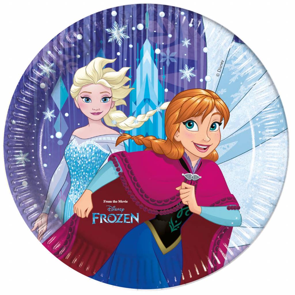 Disney Frozen Snowflakes Bordjes 23 cm - 8 stuks