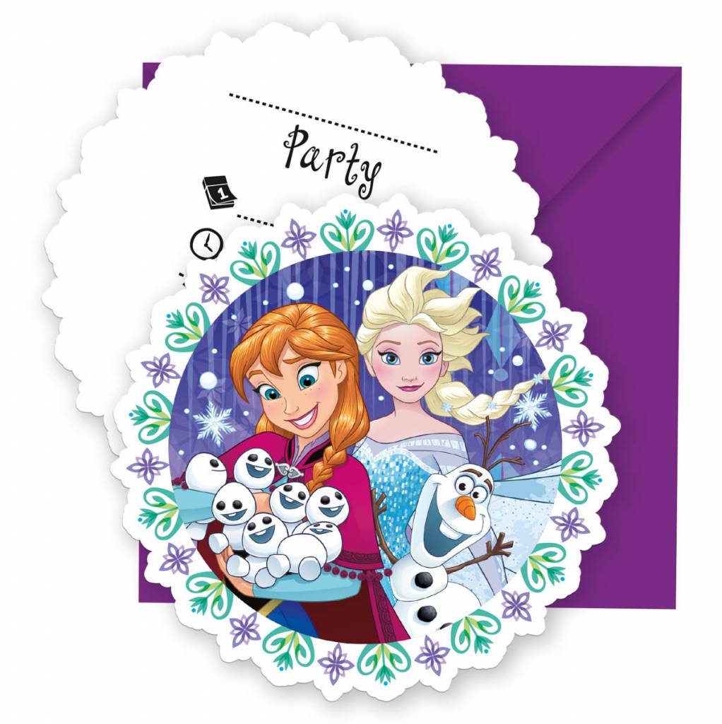 Disney Frozen Snowflakes Uitnodigingen - 6 stuks