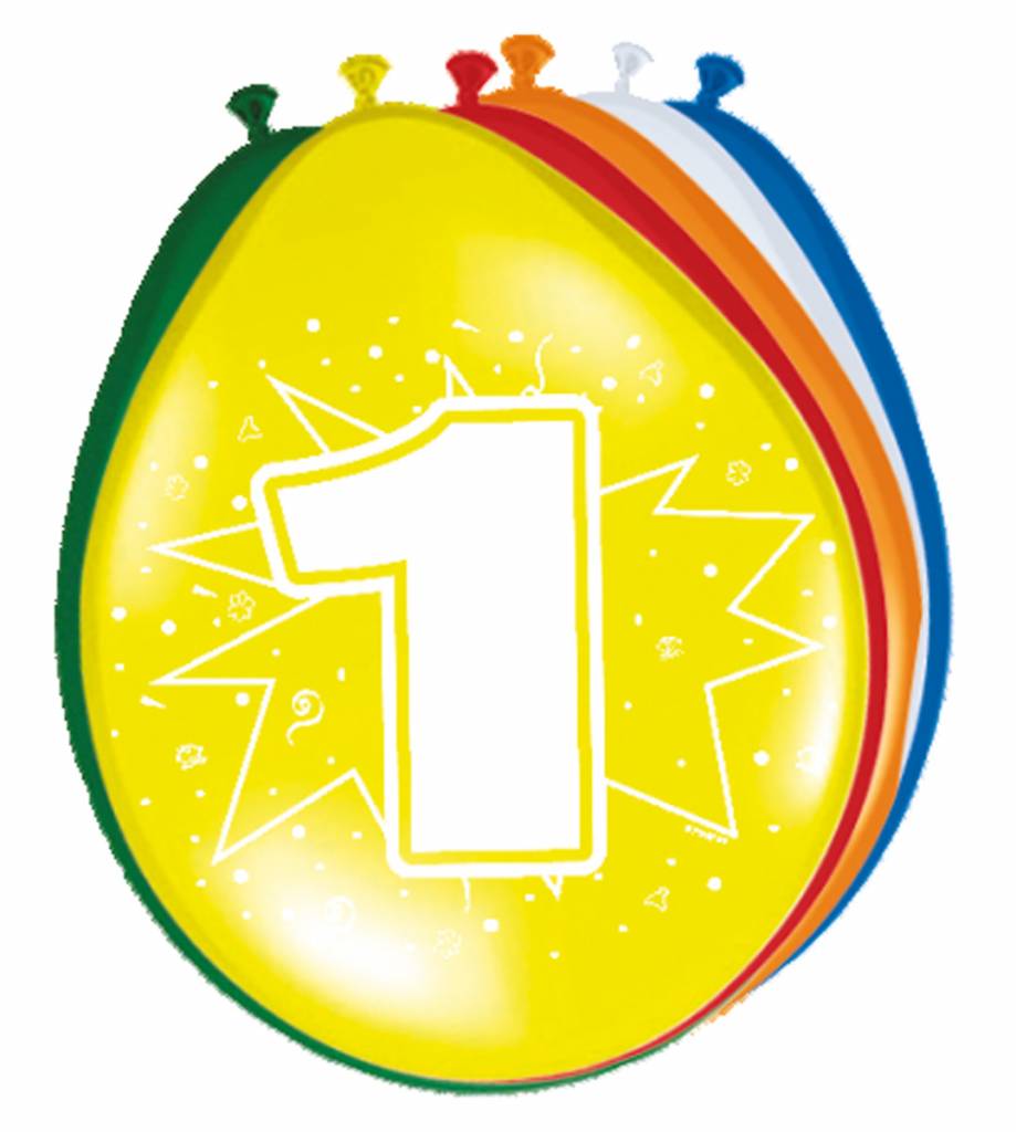 Verjaardag Ballonnen 1 jaar 30cm - 8 stuks