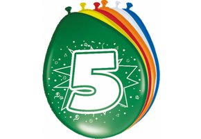 Verjaardag Ballonnen 5 jaar 30cm - 8 stuks