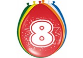 Verjaardag Ballonnen 8 jaar 30cm - 8 stuks