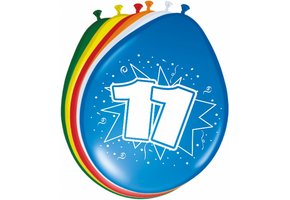 Verjaardag Ballonnen 11 jaar 30cm - 8 stuks