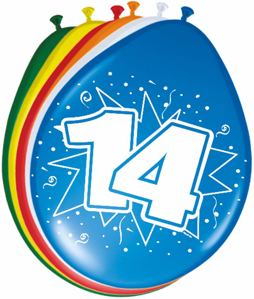 Verjaardag Ballonnen 14 jaar 30cm - 8 stuks