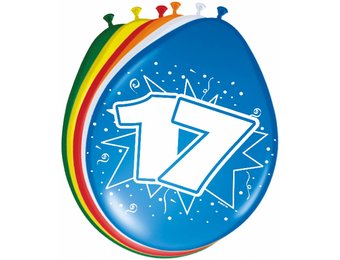 Verjaardag Ballonnen 17 jaar 30cm - 8 stuks