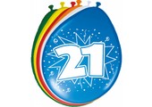 Verjaardag Ballonnen 21 jaar 30cm - 8 stuks