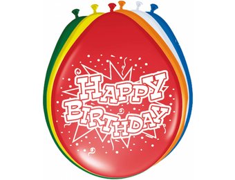 Verjaardag Ballonnen Happy Birthday 30cm - 8 stuks