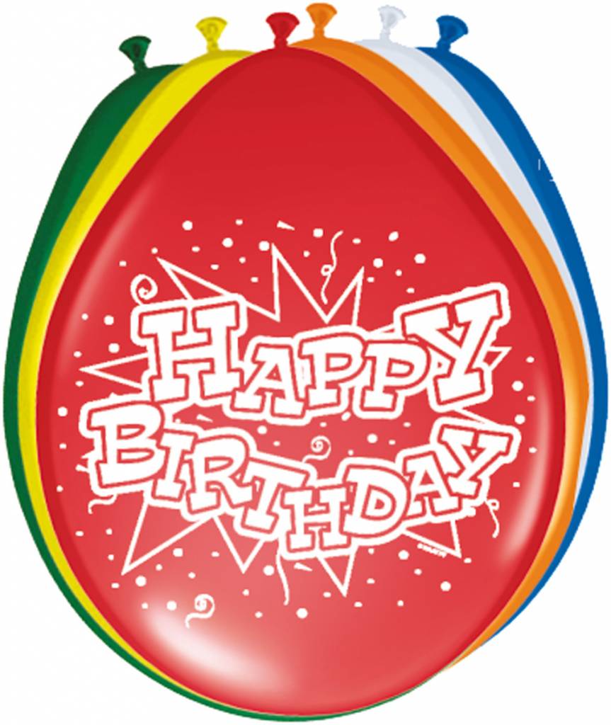 Verjaardag Ballonnen Happy Birthday 30cm - 8 stuks